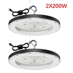 2 Pack 200W UFO LED High Bay Light Shop Industrial Commercial Factory Warehouse
