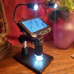 4.3 Inch Digital Microscope- 1600x Adj. Photo/Video. TF Slot. Gooseneck Lights