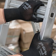 P-Grip Ultra-Thin Work Gloves Polyurethane Palm Coated with Nylon Shell 12 Pairs