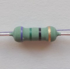 50 pcs 75 ohms 1W flameproof metal oxide resistor, by SEI P/N RSMF1JT75R0