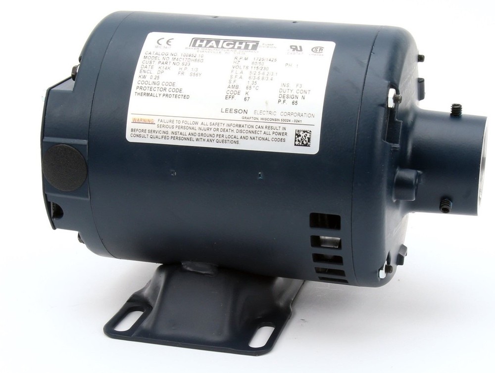 Haight NEW PUMP MOTOR 100852.10 1/3hp PH1 115/230V M4C17DH66G S23 1725/1425