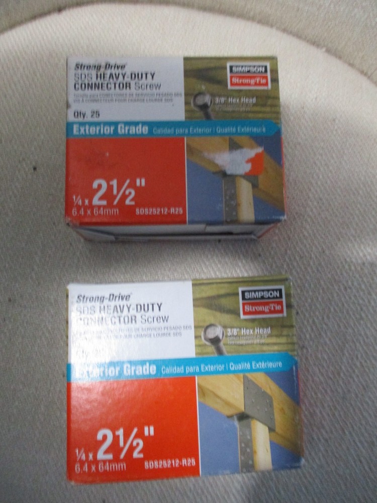 Simpson Strong Tie SDS25212-R25 Structural Wood Screws 1/4″ x 2-1/2″ – 50 Pack