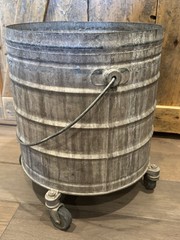 Vtg Metal Geerpres 8 Gallon Galvanized Mop Bucket Casters Floor Prince Wringer
