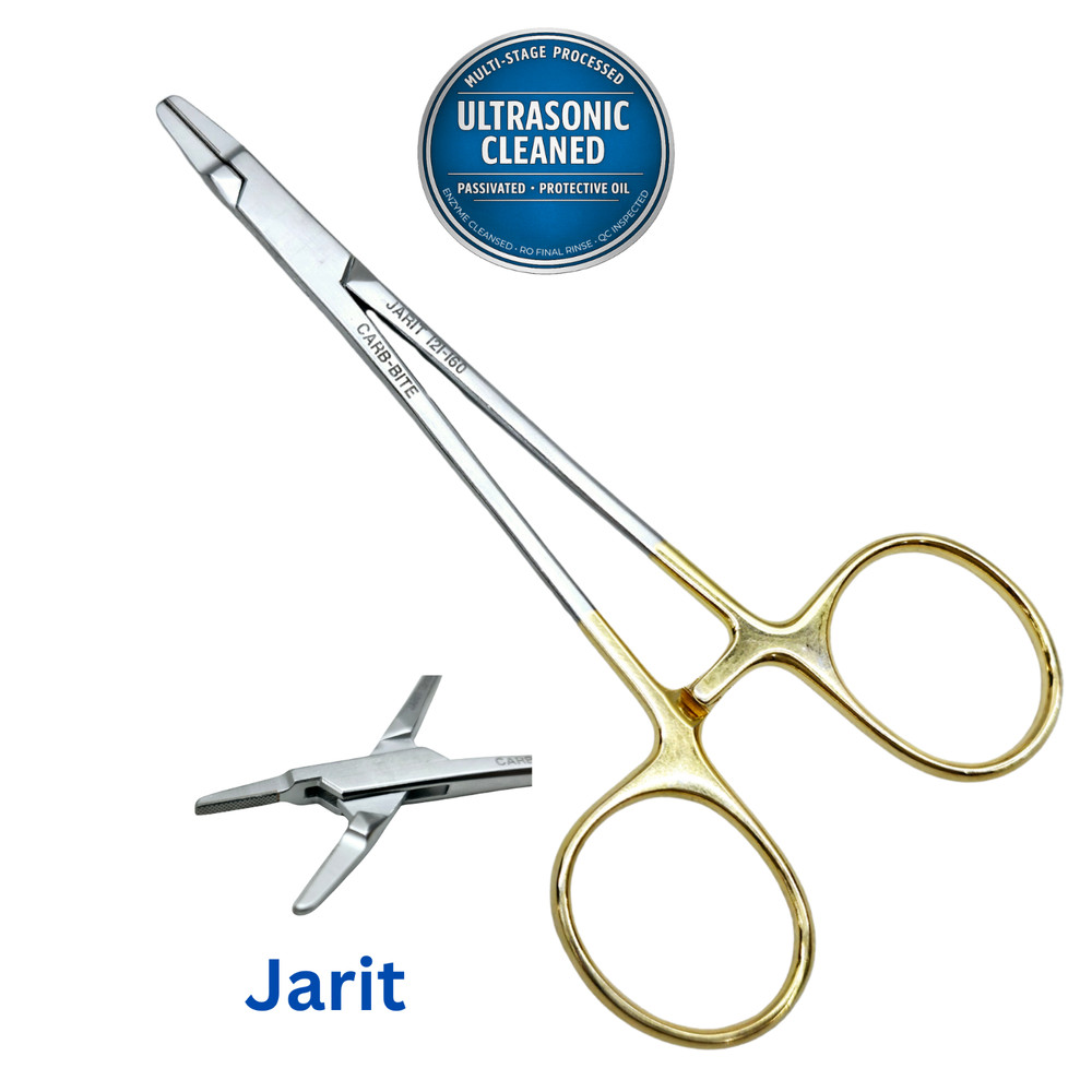Jarit 121-160 Ryder Needle Holder Carb-Bite, STR, SERR, 126mm-Ultrasonic Cleaned