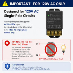 Ewelink 30A Hight Power Wifi Smart Switch 110V/120V/240V, APP Remote with Timer,