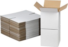 6x6x6 Inches Shipping Boxes Set of 40, White Corrugated Cardboard Box Literature