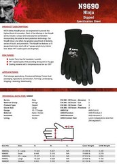 1- Ninja Ice Insulated Cold Weather Warm Winter Safety Palm Coated WORK GLOVES