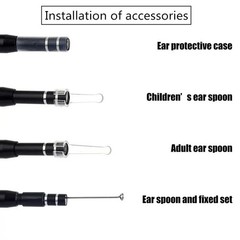 HD Ear Endoscope Otoscope LED Camera Tool Cleaning Wax Pick Cleaner Removal Kit