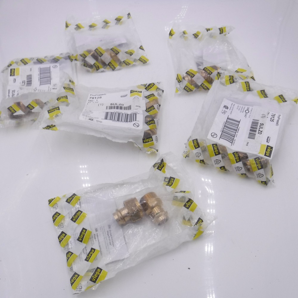 6 Pack Viega ProPress 79125 1/2″ x 1/2″ P1 x P2 Bronze Press Connection No Lead