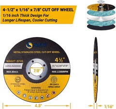 100PCS 4.5 Cut Off Wheels 4-1/2″ x1/16″ x7/8″ Cutting Disc Metal Stainless Steel