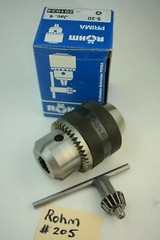 Rohm Germany Quality Precision Drill Chuck & Key 3/16″-3/4″ 4JT #4 Jacobs Taper