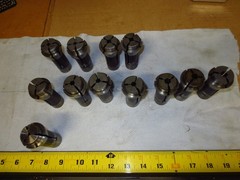 Lot of 12 S & M TF25 HEX, Round, Square Collets Southwick & Meister S&M