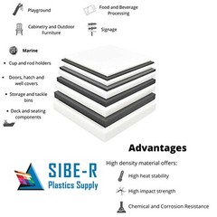 HDPE Marine Board Plastic Sheet – 3/4″ Thick (19mm) – White – 24″ x 54″