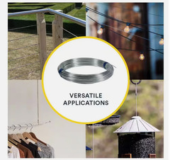 200 Ft 55 Lb 16-Gauge Galvanized Steel Wire Rope DIY Fencing Crafting Project