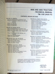 1977 John Deere 4640, 4840 Tractor Service Technical Manual Repair Shop Binder