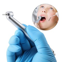 Dental Surgical 45° High Speed Handpiece Air Turbine Push Button 4 Hole