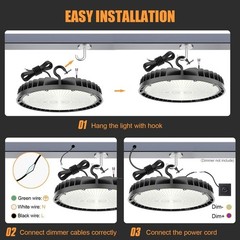 240 Watts High Bay LED light Warehouse Commercial Lighting Dimmable AC 100-277V