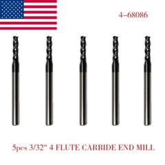 5 PCS 3/32″ 4 FLUTE CARBIDE END MILL – TiALN COATED USA Free shipping！