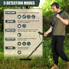 Professional Metal Detector for Adults,12″ Waterproof Search Coil with LCD B…