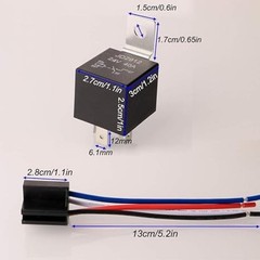 2pcs 24V 40A 4 Pin SPST 12AWG Harness Sockets with Built-in Diode for Automotive