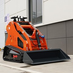 24HP Mini Skid Steer Tracked Loader 3-Pumps 2-Cylinder Gas Engine +2 Attachments