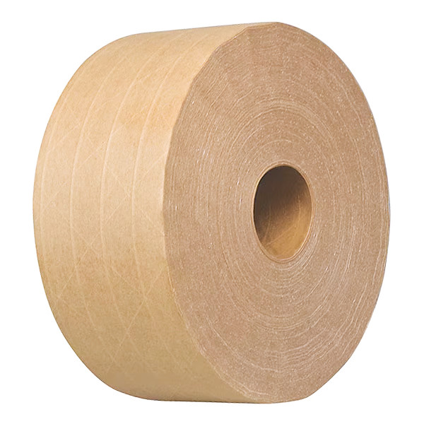Reinforced Water Activated Kraft Carton Sealing Gummed Tape 2.75″ x 450 ft Tan