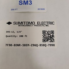 Sumitomo Sumimark SM3-12 1/4″ White 2:1 Polyolefin Heat Shrink Tubing 200Ft