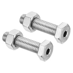 2set M10x40mm Hollow External Hexagon Screw Lamp Threading Through Hole Bolt