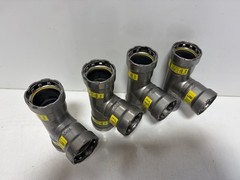 Lot of (4) Viega 25311 MegaPressG Tee 1″ x 1″ x 1″ P1 x P2 x P3 Carbon Steel