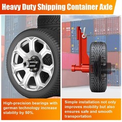 2-Pack 8800lbs Shipping Container Wheels，6×5.5 Lug，Heavy-Duty Container Axles