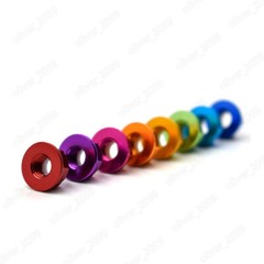 Multicolor Aluminum 6061 Hex Flange Lock Nut With Nylon Insert M2 M3 M4 M5 M6 M8