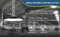 8Pcs 300W UFO LED High Bay Light Industrial Commercial Factory Garage Shop Light