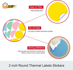 2″ 750 Labels Circle Direct Thermal Stickers Labels Roll Compatible Wi