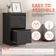 NEW Metal Vertical File Storage Cabinet with Lock 2 Drawer Office Filing Cabinet