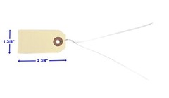 100 pcs- 2 3/4″ x 1 3/8″ Size 1 Manila Inventory Pre-Wired Price Tags with Wire