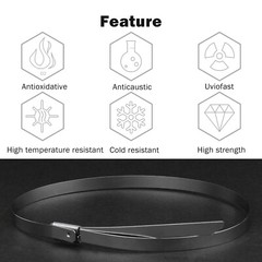 100Pcs Metal Zip Ties Stainless Steel Heavy Duty Self-Locking Cable Ties 150mm