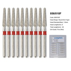 Dental Diamond Bur FG Round End Taper Football Flame Pear Coarse Fine High Speed