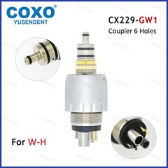 US COXO Dental High Speed Handpiece Fiber Optic Turbine 6Pin Coupler Fit W/H