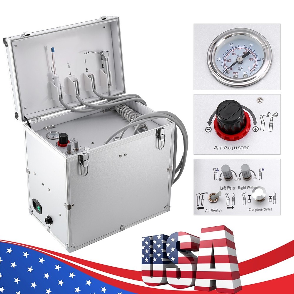 Portable Dental Mobile Delivery Unit Air Compressor Suction System unidad 4Holes