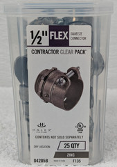 Halex – 1/2″ Flex Squeeze Connector FMC Squeeze Connector 04205B – 25 Pack