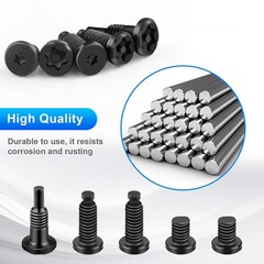 20-Pc Camera Screws, Video Doorbell Screws 0.2-1.5 x 0.5 inches #8-32, Black