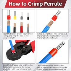 Ferrule Crimping Tool AWG 23-7 Self-Adjustable Wire Terminals Crimper Pliers