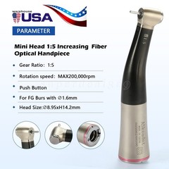 1:5 ratio Dental Fiber Optic LED Contra Angle Handpiece Inner 4 Spray /Rotor