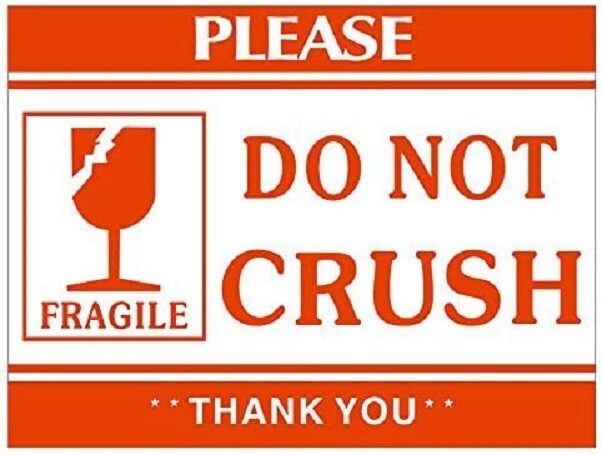 500 Per Roll 2×3 Fragile DO NOT CRUSH Stickers, Easy Peel and Apply