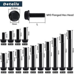 M101.5 x 40mm 10 pcs Alloy Steel Flanged Washer Head Hex Bolts, ExtraLarge Wa…