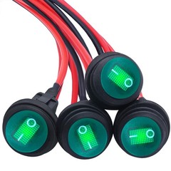 mankk 4Pcs Waterproof Rocker Switch 12V Round Toggle Switch SPST 3pin ON Off …