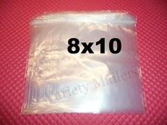 25 Reclosable Storage Bags 8”x 10” Plastic T-Shirt Size Zip-Top Bags 8×10