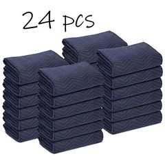 80″x72″ Furniture 24 Moving Blankets Protective Shipping Packing Pads Blue/Black