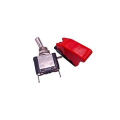 Heavy Duty 20A Toggle Switch SPST On-Off Red LED & Switch Guard Cover