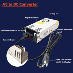 New Version Converter, 110V AC to 12V DC Converter Power Supply 12V 600W 50A DC